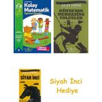 İş Bankası Kültür Yayınları Çıkartmalarla Kolay Matematik (7-8 Yaş): Eğlenerek Öğrenelim 7-8 Yaş + Dünyanın Merkezine Yolculuk + Siyah Inci Hediye