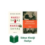 İş Bankası Kültür Yayınları Haklı Savaş Haksız Savaş + Geometri + Dünya Klasiği Hediye