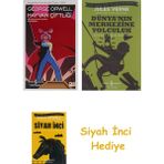 İş Bankası Kültür Yayınları Hayvan Çiftliği + Dünyanın Merkezine Yolculuk + Siyah Inci Hediye - Hayır