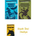 İş Bankası Kültür Yayınları Moby Dick: Kısaltılmış Metin + Dünyanın Merkezine Yolculuk + Siyah Inci Hediye