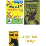 İş Bankası Kültür Yayınları Neşeli Hayvanlar - Boyama Kitaplarım 3-4 Yaş + Dünyanın Merkezine Yolculuk + Siyah Inci Hediye - Hayır
