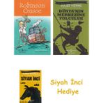 İş Bankası Kültür Yayınları Robinson Crusoe - Children’s Classic + Dünyanın Merkezine Yolculuk + Siyah Inci Hediye