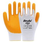 İş Eldiveni - Beybi PN3 Polyester Örme Nitril Eldiven - Sarı - XL