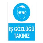 İş Gözlüğü Takınız Uyarı Tabelası - 70x100 Alüminyum Kompozit Panel - GK2