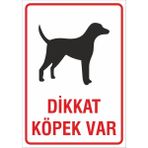Iş Güvenliği Uyarı Levhası 24X34 Cm. (Dikkat Köpek Var) (İG018)