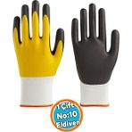 Iş Güvenlik Inşaat Eldiveni Çift Nitril (Sarı-Siyah) No: 10 L Beden Polyester Double Nitril - Sarı - Siyah