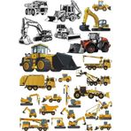 İş Makineleri Sticker Set-2 19 Parça Telefon, Tablet, Defter, Laptop Sticker