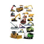 İş Makineleri Sticker Set-3 17 Parça Telefon, Tablet, Defter, Laptop Sticker