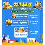 Iş Makineleri Temalı Okul Kreş Kişiye Özel Isim Etiket Seti - Model 558