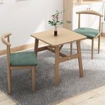 İş yemek masası seti 60/70/80 cm kare mutfak masası seti, 2 kişilik sandalyeli, kahvaltı, sehpa ve sandalye kombinasyonu için yer tasarruflu, balkon, oturma odası, yemek masası (Renk: ahşap + boyut