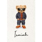 Isaïah: Cahier personnalisé avec prénom Isaïah | Cadeau d'anniversaire pour enfant, garçon, homme, copain ... | Nounours | 110 pages lignée, Petit Format 6x9 pouces (15,24 x 22,86 cm)
