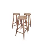 Isahome Ham Ahşap Bar Taburesi 28*70 3 Adet