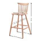 Isahome Kırlangıç Yıldız Bar Sandalye Ham Ahşap 1 Adet