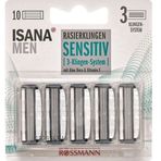 Isana 10 Adet Men 3 Bıçaklı Yedek Başlığı Hassas Ciltler İçin Tıraş Bıçağı