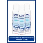 ISANA Ferah Kokulu 150 ml Kadın Sprey Deodorant X3 Adet