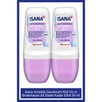 ISANA Invisible Deodorant Roll On Iz Bırakmayan Özel Formül, 48 Saate Kadar Etkili 50 ml X2 Adet