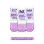 ISANA Invisible Deodorant Roll On Iz Bırakmayan Özel Formül, 48 Saate Kadar Etkili 50 ml X3 Adet