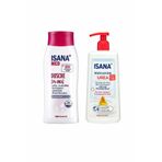 ISANA Med Duş Jeli %5 Üre Nemlendirici 250 ml + Vücut Losyonu %5 Üre 300 ml
