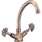 İsaoğlu Antik Gold Lavabo Bataryası Eskitme Musluk Özel Tasarım Armatür Banyo Musluğu