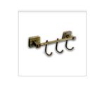 İSAOĞLU YAPI Antik Gold Banyo Bornozluk Üçlü Kanca Askılık Antik Gold Paslanmaz Pirinç Banyo Seti