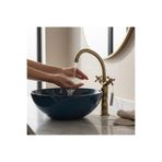 İSAOĞLU YAPI Antik Gold Çanak Lavabo Bataryası, Pirinç Malzeme, Klasik Tasarım, 35-40 cm Yükseklik