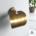 İSAOĞLU YAPI Antik Gold Kapaklı Kağıtlık Klasik Tasarım Vintage Model Tuvalet Kağıtlığı Eskitme Gold