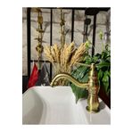 İSAOĞLU YAPI Antik Gold Lavabo Bataryası Mat Altın Lavabo Musluğu Eskitme