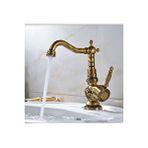 İsaoğlu Yapı Antik Lavabo Bataryası Rustik Lavabo Musluğu Mat Antik Gold Banyo Bataryası Vintage Tasarım Altın