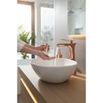 İSAOĞLU YAPI Bakır Lavabo Bataryası, Çanak Uyumlu, Yüksek Model, Şelale Akışlı, Bakır Bronz Renk