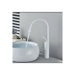 İSAOĞLU YAPI Çanak Lavabo Bataryası Mat Beyaz Lavabo Musluğu Drop Design Armatür Beyaz Musluk