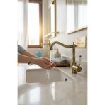 İsaoğlu Yapı Eskitme Banyo Lavabo Bataryası Eskitme Pirinç Döner Borulu Yüksek Model Lavabo Armatürü