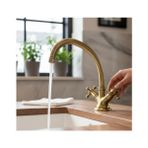 İsaoğlu Yapı Eskitme Lavabo Bataryası Yüksek Model Pirinç Armatür Klasik Tasarım