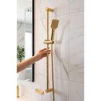 İSAOĞLU YAPI Gold Duş Başlığı ve Banyo Bataryası Seti, Paslanmaz Pirinç, Altın, Sürgülü Duş Sistemi