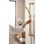 İsaoğlu Yapı Gold Duş Başlığı ve Banyo Bataryası Seti Paslanmaz Pirinç Malzeme Ikili Set Gold Sürgülü Duş Sistemi