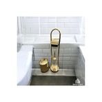 İsaoğlu Yapı Gold Kova Banyo Seti Klozet Fırçası Tuvalet Kağıtlığı Komple Pirinç Set Gold Banyo Altın