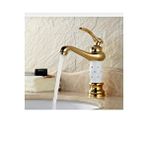 İSAOĞLU YAPI Gold Lavabo Bataryası Altın Banyo Musluğu Premium Taşlı Tasarım Gold Batarya