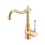 İsaoğlu Yapı Gold Lavabo Bataryası Kolay Abdest Yüksek Model Klasik Armatür Gold Lavabo Musluğu Altın