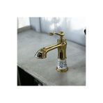 İSAOĞLU YAPI Gold Vintage Lavabo Bataryası Porsalen Tasarım Pirinç Armatür 5 Yıl Garantili