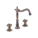 İsaoğlu Yapı Mat Gold Ankastre Batarya Üç Girişli Vintage Ankastre Musluk Antik Gold Pirinç Lavabo Bataryası Altın