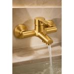 İSAOĞLU YAPI Mat Gold Banyo Bataryası Pirinç Malzeme Fırçalanmış Mat Altın Banyo Duş Armatürü