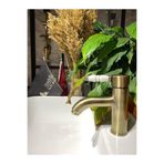 İSAOĞLU YAPI Mat Gold Lavabo Bataryası Antik Altın Lavabo Musluğu Porsalen Vintage Tasarım