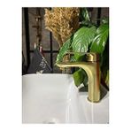 İSAOĞLU YAPI Mat Gold Lavabo Bataryası Mat Altın Lavabo Musluğu Premium Kare Modern Mat Gold Batarya