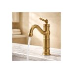 İSAOĞLU YAPI Mat Gold Retro Lavabo Bataryası Fırçalanmış Altın Paslanmaz Pirinç Materyal Lavabo Armatür Musluk