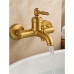 İsaoğlu Yapı Mat Gold Rustik Banyo Bataryası Retro Duş Armatürü Pirinç Paslanmaz Mat Gold Batarya