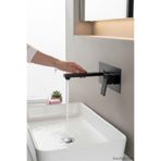 İSAOĞLU YAPI Mat Siyah Ankastre Lavabo Bataryası, Kare Modern Tasarım, Pirinç
