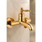 İsaoğlu Yapı Parlak Gold Rustik Banyo Bataryası Retro Duş Armatürü Pirinç Paslanmaz Gold Altınbatarya