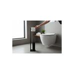 İSAOĞLU YAPI Siyah Ayaklı Banyo Seti Klozet Fırçalık Tuvalet Kağıtlık Modern Set Pirinç Malzeme