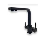 İSAOĞLU YAPI Siyah Mutfak Bataryası Arıtmalı Evye Bataryası Kare Armatür Arıtmalara Uygun Mat Siyah
