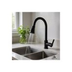 İSAOĞLU YAPI Siyah Spiralli Mutfak Bataryası Spiralli Evye Musluk Uzayan Batarya Tazzik Ve Basınç Ayarlı Musluk