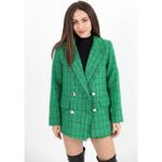 Isawella Yakası Püsküllü Düğmeli Tüvit Blazer Ceket - Yeşil